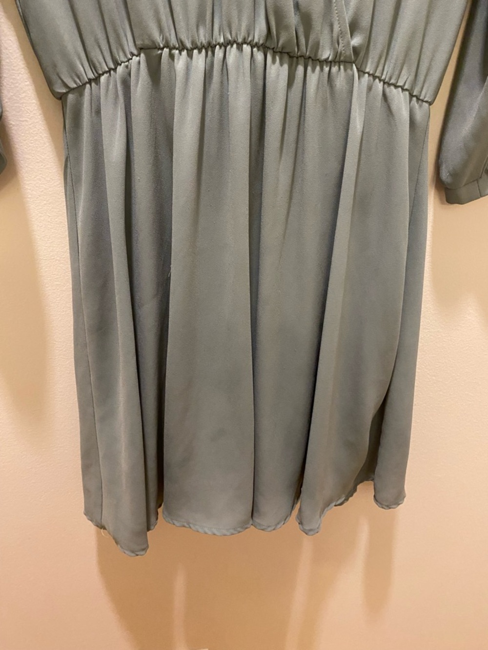 Women's Sage Green Wrap-Front Dress - Picture 5 of 6
